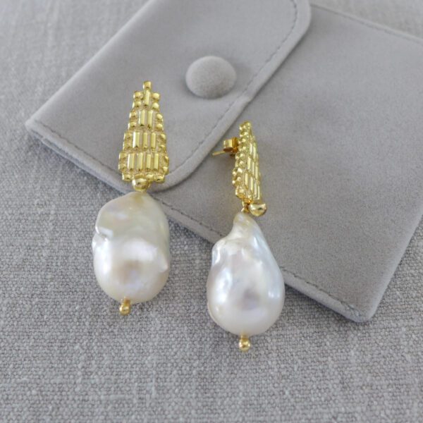 Baroque Pearl 14ct gold plated earrings